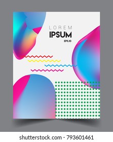 Minimalistic Cover design, creative concept Abstract geometric design, Memphis pattern and colorful background. Applicable for placards, brochures, posters, covers and banners.