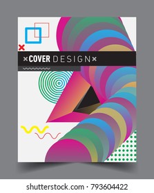 Minimalistic Cover design, creative concept Abstract geometric design, Memphis pattern and colorful background. Applicable for placards, brochures, posters, covers and banners.