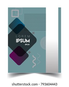 Minimalistic Cover design, creative concept Abstract geometric design, Memphis pattern and colorful background. Applicable for placards, brochures, posters, covers and banners.