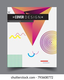 Minimalistic Cover design, creative concept Abstract geometric design, Memphis pattern and colorful background. Applicable for placards, brochures, posters, covers and banners.