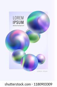 Minimalistic cover design with marble breads chain. Vertical A4 poster template