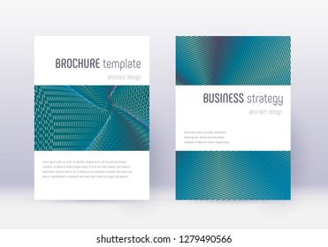 Minimalistic cover design template set. Red abstract lines on white blue background. Energetic cover design. Tempting catalog, poster, book template etc.