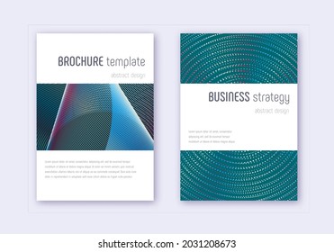 Minimalistic cover design template set. Red white blue abstract lines on dark background. Excellent cover design. Captivating catalog, poster, book template etc.