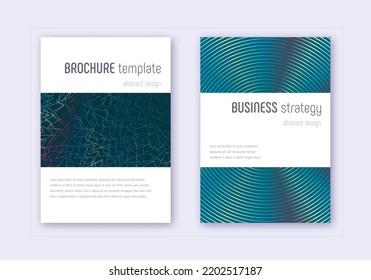 Minimalistic cover design template set. Red white blue abstract lines on dark background. Excellent cover design. Curious catalog, poster, book template etc.