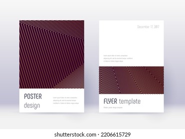 Conjunto de plantillas de diseño de portada minimalista. Líneas abstractas de oro sobre fondo marrón. Diseño estático de la cubierta. Excelente catálogo, afiche, plantilla de libro, etc.