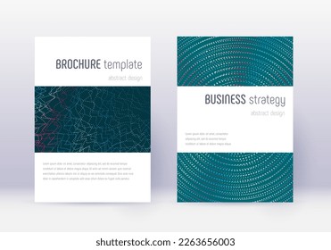 Minimalistic cover design template set. Red abstract lines on white blue background. Excellent cover design. Amazing catalog, poster, book template etc.