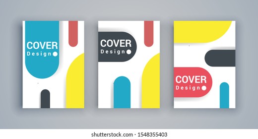 Minimalistic cover design templates. Layout set for covers of books, albums, notebooks, reports, magazines. 