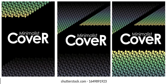 Minimalistic cover design templates. Layout set for covers of books, albums, notebooks, reports, magazines. Star, dot halftone gradient effect, flat modern abstract design Geometric mock-up texture.