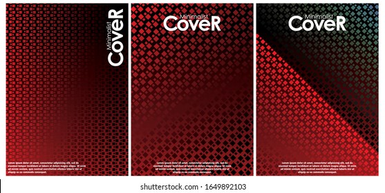Minimalistic cover design templates. Layout set for covers of books, albums, notebooks, reports, magazines. Star, dot halftone gradient effect, flat modern abstract design Geometric mock-up texture.