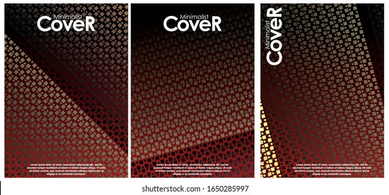 Minimalistic cover design templates. Layout set for covers of books, albums, notebooks, reports, magazines. Star, dot halftone gradient effect, flat modern abstract design Geometric mock-up texture.