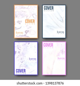 Minimalistic cover design templates. Set of layouts for covers of books, albums, notebooks, reports, magazines. Line halftone gradient effect, flat modern abstract design