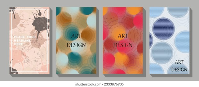 Minimalistic cover design templates.  Simple shapes composition. Futuristic patterns.