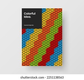 Minimalistic cover design vector template. Unique geometric hexagons company brochure illustration.