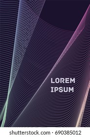 Minimalistic Cover Template. Design of Irregularly Shaped Lines. Abstract Geometric Pattern. Can be used for Posters, Business Cards, Book Covers and Magazines, Brochures.  A4 Format. Vector 10 Eps