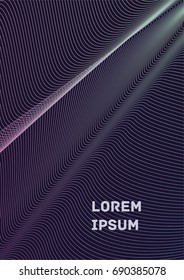 Minimalistic Cover Template. Design of Irregularly Shaped Lines. Abstract Geometric Pattern. Can be used for Posters, Business Cards, Book Covers and Magazines, Brochures.  A4 Format. Vector 10 Eps