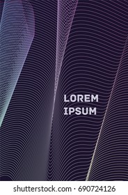 Minimalistic Cover Template. Design of Irregularly Shaped Lines. Abstract Geometric Pattern. Can be used for Posters, Business Cards, Book Covers and Magazines, Brochures.  A4 Format. Vector 10 Eps