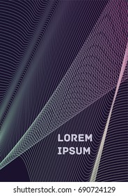 Minimalistic Cover Template. Design of Irregularly Shaped Lines. Abstract Geometric Pattern. Can be used for Posters, Business Cards, Book Covers and Magazines, Brochures.  A4 Format. Vector 10 Eps