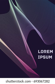 Minimalistic Cover Template. Design of Irregularly Shaped Lines. Abstract Geometric Pattern. Can be used for Posters, Business Cards, Book Covers and Magazines, Brochures.  A4 Format. Vector 10 Eps