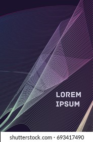 Minimalistic Cover Template. Design of Irregularly Shaped Lines. Abstract Geometric Pattern. Can be used for Posters, Business Cards, Book Covers and Magazines, Brochures.  A4 Format. Vector 10 Eps