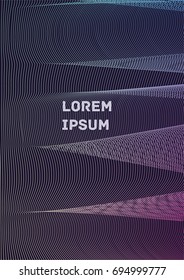 Minimalistic Cover Template. Design of Irregularly Shaped Lines. Abstract Geometric Pattern. Can be used for Posters, Business Cards, Book Covers and Magazines, Brochures.  A4 Format. Vector 10 Eps