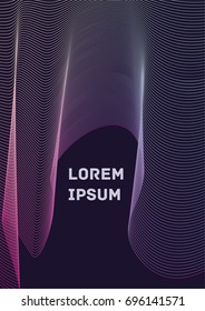 Minimalistic Cover Template. Design of Irregularly Shaped Lines. Abstract Geometric Pattern. Can be used for Posters, Business Cards, Book Covers and Magazines, Brochures.  A4 Format. Vector 10 Eps