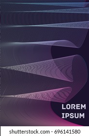 Minimalistic Cover Template. Design of Irregularly Shaped Lines. Abstract Geometric Pattern. Can be used for Posters, Business Cards, Book Covers and Magazines, Brochures.  A4 Format. Vector 10 Eps