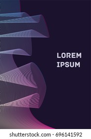 Minimalistic Cover Template. Design of Irregularly Shaped Lines. Abstract Geometric Pattern. Can be used for Posters, Business Cards, Book Covers and Magazines, Brochures.  A4 Format. Vector 10 Eps