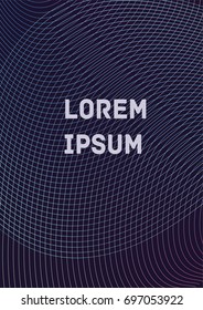 Minimalistic Cover Template. Design of Irregularly Shaped Lines. Abstract Geometric Pattern. Can be used for Posters, Business Cards, Book Covers and Magazines, Brochures.  A4 Format. Vector 10 Eps