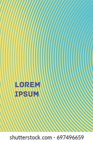 Minimalistic Cover Template. Design of Irregularly Shaped Lines. Light Blue and Yellow Abstract Geometric Pattern. Template for Posters, Business Cards, Book Covers and Magazines, Brochures. Vector