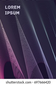 Minimalistic Cover Template. Design of Irregularly Shaped Lines. Abstract Geometric Pattern. Can be used for Posters, Business Cards, Book Covers and Magazines, Brochures.  A4 Format. Vector 10 Eps