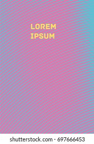 Minimalistic Cover Template. Design of Irregularly Shaped Lines. Pink, Yellow and Blue Abstract Geometric Pattern. Template for Posters, Business Cards, Book Covers and Magazines, Brochures. Vector