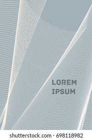 Minimalistic Cover Template. Design of Irregularly Shaped Lines. Gray Abstract Geometric Pattern. Template for Posters, Business Cards, Book Covers and Magazines, Brochures. Vector Illustration.