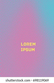 Minimalistic Cover Template. Design of Irregularly Shaped Lines. Pink, Yellow and Blue Abstract Geometric Pattern. Template for Posters, Business Cards, Book Covers and Magazines, Brochures. Vector