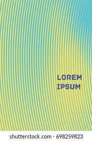 Minimalistic Cover Template. Design of Irregularly Shaped Lines. Light Blue and Yellow Abstract Geometric Pattern. Template for Posters, Business Cards, Book Covers and Magazines, Brochures. Vector