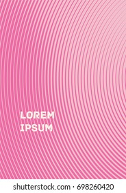 Minimalistic Cover Template. Design of Irregularly Shaped Lines. Pink Abstract Geometric Pattern. Template for Posters, Business Cards, Book Covers and Magazines, Brochures. Vector Illustration.
