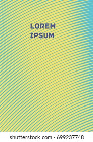 Minimalistic Cover Template. Design of Irregularly Shaped Lines. Light Blue and Yellow Abstract Geometric Pattern. Template for Posters, Business Cards, Book Covers and Magazines, Brochures. Vector
