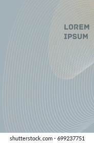 Minimalistic Cover Template. Design of Irregularly Shaped Lines. Gray Abstract Geometric Pattern. Template for Posters, Business Cards, Book Covers and Magazines, Brochures. Vector Illustration.