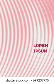 Minimalistic Cover Template. Design of Irregularly Shaped Lines. Light Pink Abstract Geometric Pattern. Template for Posters, Business Cards, Book Covers and Magazines, Brochures. Vector Illustration.