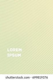 Minimalistic Cover Template. Design of Irregularly Shaped Lines. Light Yellow and Green Abstract Geometric Pattern. Template for Posters, Business Cards, Book Covers and Magazines, Brochures. Vector