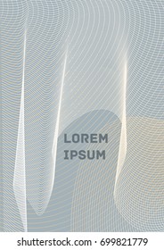 Minimalistic Cover Template. Design of Irregularly Shaped Lines. Gray Abstract Geometric Pattern. Template for Posters, Business Cards, Book Covers and Magazines, Brochures. Vector Illustration.