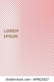 Minimalistic Cover Template. Design of Irregularly Shaped Lines. Pink Abstract Geometric Pattern. Template for Posters, Business Cards, Book Covers and Magazines, Brochures. Vector Illustration.