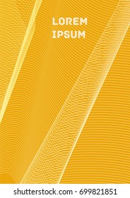 Minimalistic Cover Template. Design of Irregularly Shaped Lines. Yellow Abstract Geometric Pattern. Template for Posters, Business Cards, Book Covers and Magazines, Brochures. Vector Illustration.