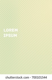 Minimalistic Cover Template. Design of Irregularly Shaped Lines. Light Yellow and Green Abstract Geometric Pattern. Template for Posters, Business Cards, Book Covers and Magazines, Brochures. Vector