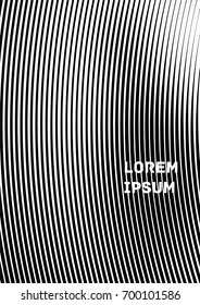 Minimalistic Cover Template. Design of Irregularly Black and White Shaped Lines. Geometric Pattern. Template for Posters, Business Cards, Book Covers and Magazines, Brochures. Vector Illustration.