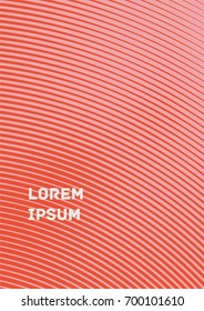 Minimalistic Cover Template. Design of Irregularly Shaped Lines. Red and Pink Abstract Geometric Pattern. Template for Posters, Business Cards, Book Covers and Magazines, Brochures.Vector Illustration