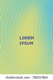 Minimalistic Cover Template. Design of Irregularly Shaped Lines. Light Blue and Yellow Abstract Geometric Pattern. Template for Posters, Business Cards, Book Covers and Magazines, Brochures. Vector