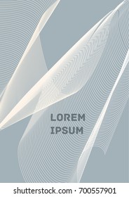 Minimalistic Cover Template. Design of Irregularly Shaped Lines. Gray Abstract Geometric Pattern. Template for Posters, Business Cards, Book Covers and Magazines, Brochures. Vector Illustration.