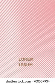 Minimalistic Cover Template. Design of Irregularly Shaped Lines. Pink Abstract Geometric Pattern. Template for Posters, Business Cards, Book Covers and Magazines, Brochures. Vector Illustration.