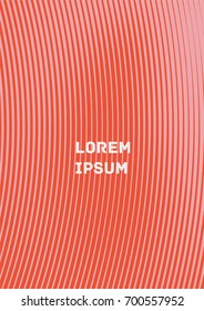 Minimalistic Cover Template. Design of Irregularly Shaped Lines. Red and Pink Abstract Geometric Pattern. Template for Posters, Business Cards, Book Covers and Magazines, Brochures.Vector Illustration