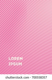 Minimalistic Cover Template. Design of Irregularly Shaped Lines. Pinky Abstract Geometric Pattern. Template for Posters, Business Cards, Book Covers and Magazines, Brochures. Vector Illustration.